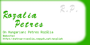 rozalia petres business card